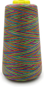 Tortoise 4 Cones of 3000 Yards Each Spool Thread for All Purpose, Serger, Overlock, Quilting, Sewing Machine - 40S/2 Rainbow-3 Polyester Thread