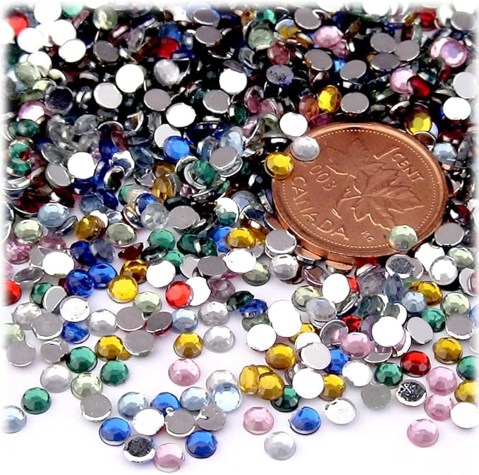 The Crafts Outlet 1,440pc Rhinestones Round 3mm (10ss) Flatback Orange