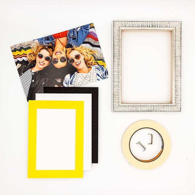 6x8 Mat for 8x10 Frame - Precut Mat Board Acid-Free Yellow 6x8 Photo Matte Made to Fit a 8x10 Picture Frame, Premium Matboard for Family Photos, Show Kits, Art, Picture Framing, Pack of 1 Mat