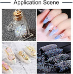 240g Mini Glass Bubble Beads 0.6-3mm Droplet Fillers Crystal Micro Caviar No Hole for Resin Inclusion DIY Pendant Jewelry Crafts Nail Art Decoration, 8 Colors
