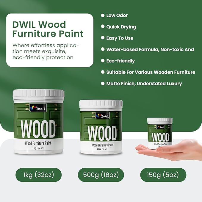 DWIL Matte Finish Furniture Paint - 5 Oz Wood Paint for Cabinets, Doors, Tables, and Dressers Refinishing - Water-Based, Non-Toxic & Odorless, Easy to Apply(Bronze blue)-Trial Pack