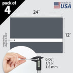 Trotec TroLase | 12"x24"x1/16", 4 Pcs | Smoke Grey/White | 2 Ply | Modified Acrylic | Laser Engraving Double Color Plastic Sheet | Engraving Blanks for Laser, Saw, Guillotine | Made in USA