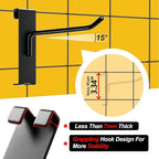 Gridwall Hooks 4 Inch 6 Inch 8 Inch, 60 Pack Heavy Duty Display Hook for Wire Grid Wall Panel, Grid Wall Accessories for Retail, Craft Shows, Home Setup and Customized Display, Black