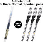 RIANCY 12 Pack Black Liquid Ink Rollerball Gel Pens, 0.5mm Extra Fine Point Tip, Smooth Writing Quick Drying No Smear No Bleed for Journaling, Drawing, Sketching, School Notes & Art Supplies
