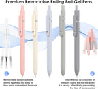 Donyang Gel Pens, 5pcs 0.5mm Cute Black Ink Fine Point Pens With Smooth Writing, Quick Dry Pens For Journaling, Teacher Work Desk Accessories Office School Supplies for Men Women Student (Morandi)