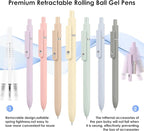 Donyang Gel Pens, 7pcs 0.5mm Cute Black Ink Fine Point Pens With Smooth Writing, Quick Dry Pen For Journaling, Teacher Work Desk Accessories Office School Supplies for Men Women Student (Morandi)