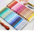 12Pcs Wax Sealing Sticks with Wicks, Assorted Colors Wax Seal Sticks Great for Vintage Mixed Color Waxsealsticks Letter Sealwax Stamp Wedding Invitations, Decoration (12-1)