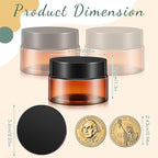 SATINIOR 12 Pack Plastic Container Jars with Lids Round Clear Travel Cosmetic Container Jars for Toiletries, Lotion, Cream, Ointments, Makeup, Rhinestone, Samples, Kitchen Storage(1 oz,Amber)