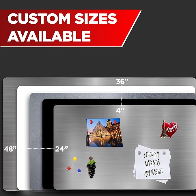 Diamond Life Magnetic Board - Memo & Vision Board for Home, Office, and Classroom - Magnet Board for Kids - Pre-drilled Mounting Screws Included (Black 24"x72")