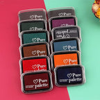 Dizdkizd Ink Pad Set, European Vintage Color Pigment Ink Pad, 12 Colors High Ink Quantity Stamp Pads for Rubber Stamps, Paper, Scrapbooking, Wood Fabric and Craft Supplies