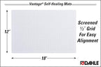 Dahle Vantage 10681 See-Through Premium Self-Healing Cutting Mat, 12"x18", 1/2" Grid, 5 Layers for Max Healing, Perfect for Crafts & Sewing, Clear