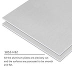 4Pack 5052 H32 Aluminum Sheet Metal 6 x 12 x 1/64 (0.02”) Inch Flat Plain Aluminum Plate Covered with Protective Film, Rectangle 0.5MM Aluminum Metal Plate for Crafting, Industrial