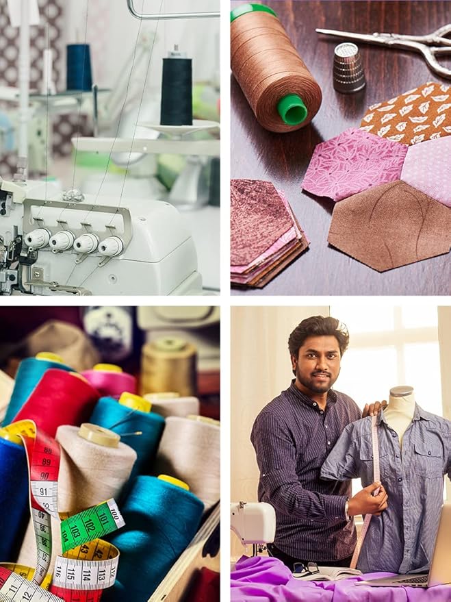 Mandala Crafts 4 Pack of Serger Threads Cones Spools - 20S/2 24000 Yards Polyester Turquoise Threads for Sergers Machine and Overlock Quilting Sewing Machine