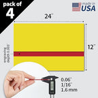 Trotec TroLase | 12"x24"x1/16", 4 Pcs | Yellow/Red | 2 Ply | Modified Acrylic | Laser Engraving Double Color Plastic Sheet | Engraving Blanks for Laser, Saw, Guillotine | Made in USA