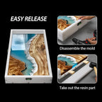 Large Reusable Epoxy Resin Mold 10×3×3 Adjustable Clamping System – Ideal Resin Molds for Coffee Tables, Trays, Cutting Boards & DIY Projects