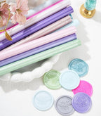 Pearl Purple Wax Seal Sticks with Gift Box, ONWINPOR 20pcs Glue Gun Wax Sealing Sticks for Wax Seal Stamp, Wedding Invitations, Mini Wax Gun Sticks for 0.28‘’ Glue Gun (Pearl Purple)
