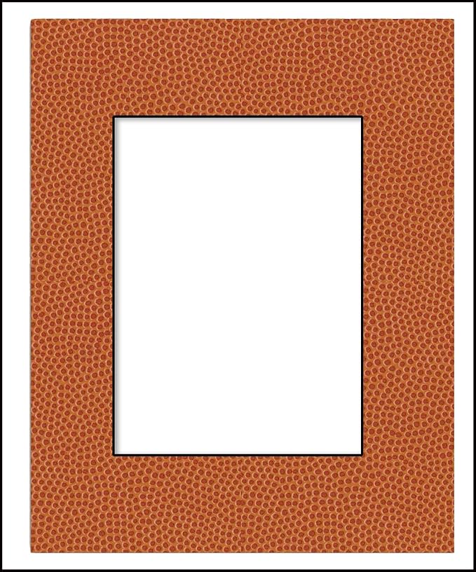 8x10 Mat Bevel Cut for 5x8 Photos - Acid Free Basketball Texture Precut Matboard With Backing Board and Crystal Clear, Self Seal Photo Mat Bag - For Pictures, Photos, Framing - 4-ply Thickness
