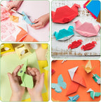 200 Pcs Origami Scrapbook, Paper Airplane Paper Double Sided Scrapbook Paper Origami 10x10 Origami 15x15 Square Mixed 10 Colors, Colored Construction Paper for Crafts and Art Folding