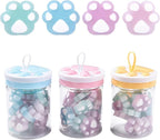 HILAZA 54Pcs Cat Paw Erasers for Kids, Fluorescent erasers, Kawaii Jelly Pencil Erasers Bulk for Office Supplies Classroom Rewards Party Favors