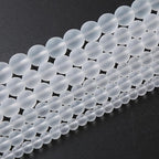 32pcs 12mm Frost White Crystal Glass Beads for Jewelry Making Round Loose Beads DIY Bracelets Necklaces Crystal Energy Healing Stone Beads 15" (12mm, Frost White Glass)