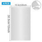 4PCS 6”x12”x1/32” 304 Stainless Steel Sheets Plate 304 Metal Stainless Steel Sheet Strip Plate (Brushed Finish) for Industry Machinery, DIY Engineer, Decoration(304)