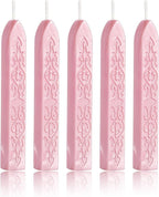 Yoption 5 Pcs Totem Fire Manuscript Sealing Sticks with Wicks Multi-Color Cord Wick Sealing Wax for Postage Letter Retro Vintage Wax Seal Stamp (Pink)