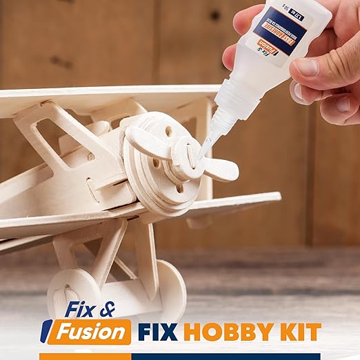 FIX & FUSION Ca Super Glue (1.77 Oz), Fast Adhesive/Cyanoacrylate Glue for Woodworking, Plastic, Rubber, Granite, DIY & Industrial, (2 Pack)
