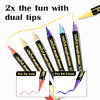 120 Colors Acrylic Paint Markers - 60 Dual Tip Brush Tip Acrylic Paint Markers Pens for Rock, Canvas, Ceramic, Wood, Glass, Paper - DIY Art Supplies for Artists, Kids, Adults, Holiday Decorations