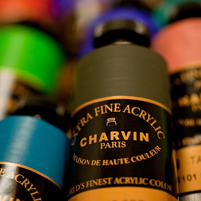 Charvin Extra Fine Professional Acrylic Paint - Prussian Blue, 150ml Tube, Triple-Milled, Lightfast Pigments, Open Stock Artist Acrylic Paints in Nature-Inspired Hues