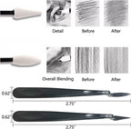 43 PCS Blending Stumps and Tortillions Paper Art Blenders Sketch Drawing Tools with Sketch Wipe Scrapers,Rub Sponge,Kneaded Eraser and Sandpaper Sharpeners