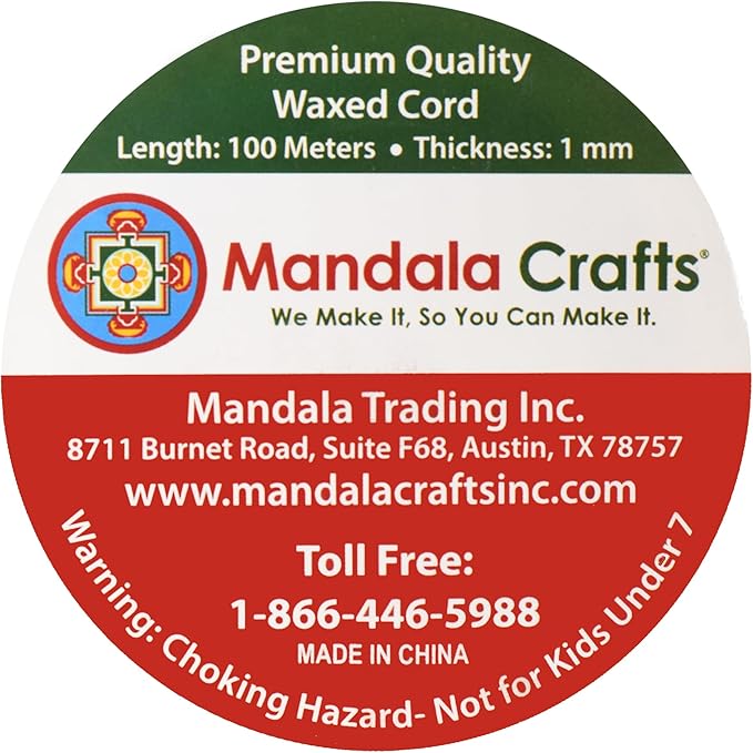 Mandala Crafts 1mm 109 Yards Lime Green Cotton Waxed Cord for Jewelry Making Bracelet Cord Waxed String - Beading String Thread Jewelry Cords for Necklaces String