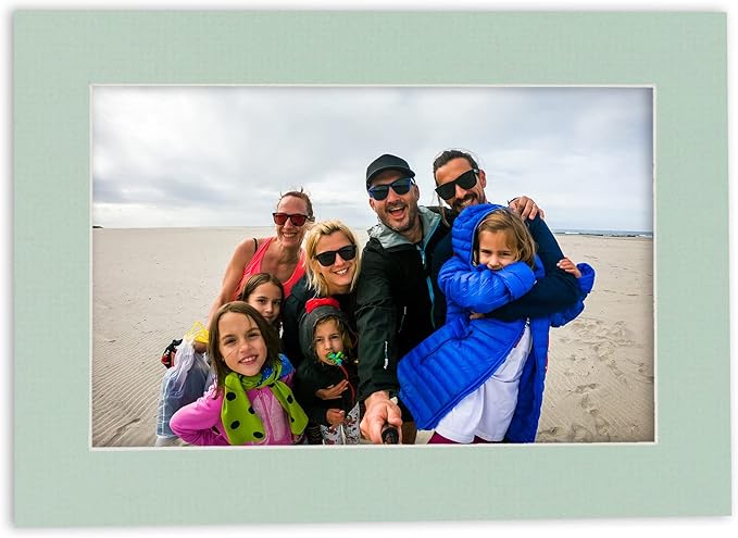 5x7 Mat for 8.5x11 Frame - Precut Mat Board Acid-Free Show Kit with Backing Board, and Clear Bags Honeydew Green 5x7 Photo Matte For a 8.5x11 Picture Frame Matboard for Framing, Pack of 10 Mats
