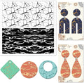 CHGCRAFT Natural Texture Polymer Clay Texture Sheets Cracks Water Pattern Silicone Texture Stamp Clay Modeling Pattern Pad Texture Sheets for Polymer Clay Making Earrings Jewelry