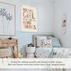 Girl Room Decor,Positive Affirmations Wall Decor,School Girl Style Classroom Decor,Wall Hanging Flag Decor for Nursery,Classroom,I Can Do Hard Things 18x25 Inch
