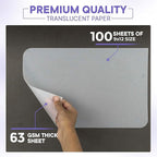Tracing Paper 9x12 63 GSM - Pack of 100 Sheets Tracing Paper for Sewing Patterns, Drawing Overlays & Sketching on Art Paper & Sketch Book