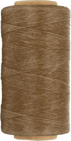 PATIKIL 284 Yard Flat Waxed Thread 150D 1mm Leather Sewing Cord for Repairing Shoes Bags Wallets Jewelry Making DIY Leather Craft, Dark Brown