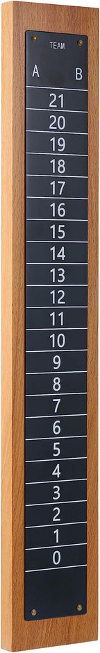 Steel Scoreboard Nailed on a Beech Board with Magnetic Score Keepers for Cornhole and Other Games (17" H x 2.75" W)