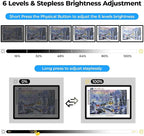 Heanolier A2(25.2" x 18.4") Artist tracing Light Box Copy Table,Large Magnetic Light pad with Physical Buttons & Adapter,3-Color,Dimmerable Bright Light Board for Diamond Painting,Drawing,Sketching