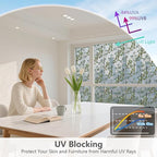 NINETREX One Way Window Privacy Film, Daytime Privacy Static Cling Sun Blocking Anti UV Reflective Window Tint for Home and Office 17.5 x 78.7 inches, Silver Leaf