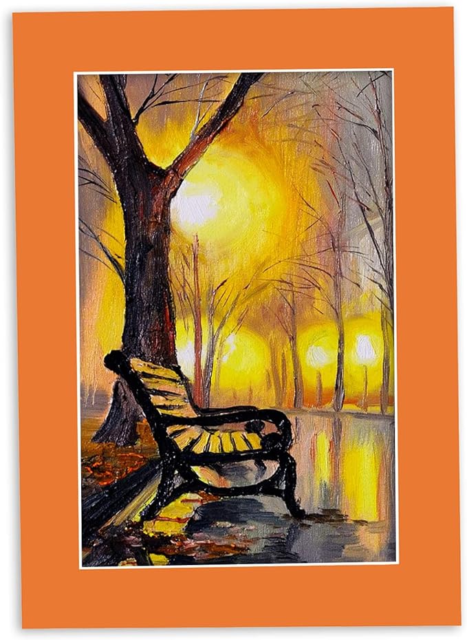 6x8 Mat for 8x10 Frame - Precut Mat Board Acid-Free Orange 6x8 Photo Matte Made to Fit a 8x10 Picture Frame, Premium Matboard for Family Photos, Show Kits, Art, Picture Framing, Pack of 10 Mats