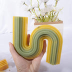 2 Pack 6 inch + 7 inch Twist Candle Molds - Geometric Resin & Silicone Molds for Candles & Soap - Nordic Geometric Line