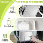 Titanium Cutting Board with Juice Groove-Pure Titanium Cutting Boards For Kitchen，Double-Sided Metal Chopping Board Titanware Cutting Mat for Cutting Meats, Fruits & Vegetables (15.4"L x 11"W)