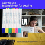 Dinggaogao 12 Pieces Water-Erasable Fabric Pen Set - 6 Colors for Sewing, Embroidery & DIY Tracing Tools
