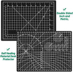 Anezus Exacto Knife with Hobby Mat for Crafts, Self Healing Cutting Mat Hobby Knife with 30 PCS Exacto Blades Precision Knife for Art and Crafts Paper Scrapbooking Stencil (Black)
