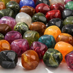 80pcs Acrylic Beads Large Imitation Marble Bead Vintage Colors Beads for Jewelry Making Bracelet Necklace Craft Making Supplies(18 * 19deep Color)