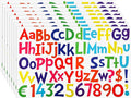 TaoBary 544 Pcs 2 Inch 16 Sheets Large Letter Stickers, Upper and Lower Case, Adhesive Vinyl Alphabet Sticker for Bulletin Board, Poster, Bottle, DIY, Notebook(Bright Color,2 Inch)