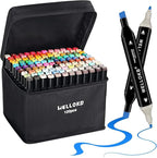 Alcohol Markers, 120 Colors Dual Tip Permanent Art Markers for Drawing,for Kids Adult Coloring, Alcohol, Based Ink Ideal for Book Painting and Card Making