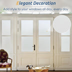rabbitgoo Window Privacy Film, Frosted Glass Window Clings, Static Cling UV Heat Blocking Door Stickers for Home Bathroom, Removable Indoor Decal Coverings Day and Night, Pure, 23.6 x 118.1 Inches