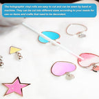 MECCANIXITY Holographic Clear PVC Vinyl Film Holographic PVC Fabric Waterproof Dichroic Film 12 x 48 Inch for Handbags Bows Earrings DIY Craft,Laser Light Orange