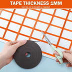 Magnetic Tape Roll Thin Strips, 1/4 Inch x 33 Feet Magnetic Board Dividers Whiteboard Graphic Decorative Tape Marking Line for Classroom Office Art Accessories(Orange)